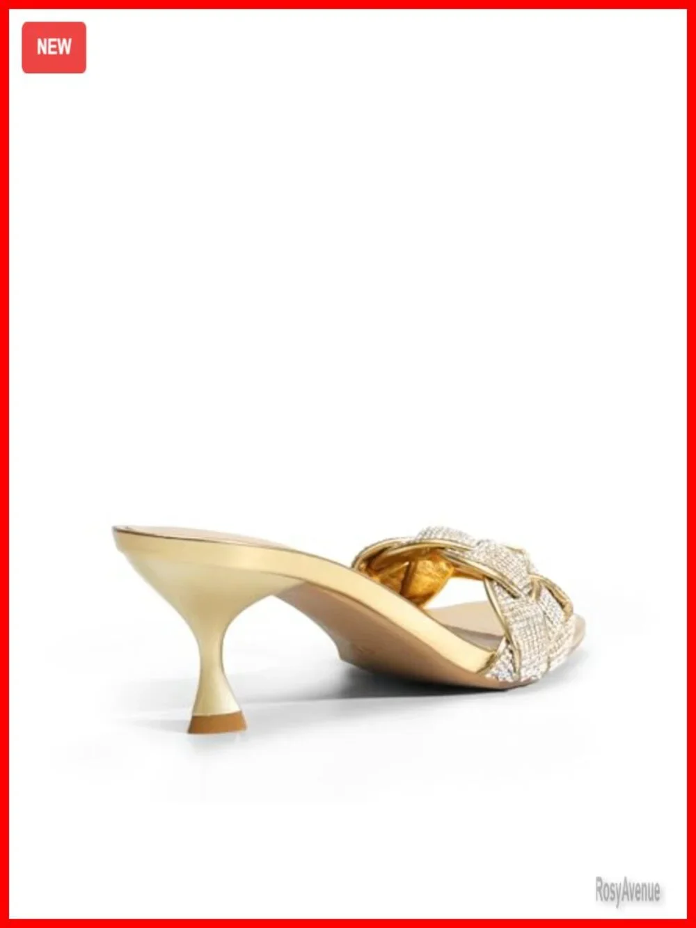 Rhinestone Open Toe Kitten Heel Sandals Pumps for Women Wedding Party
